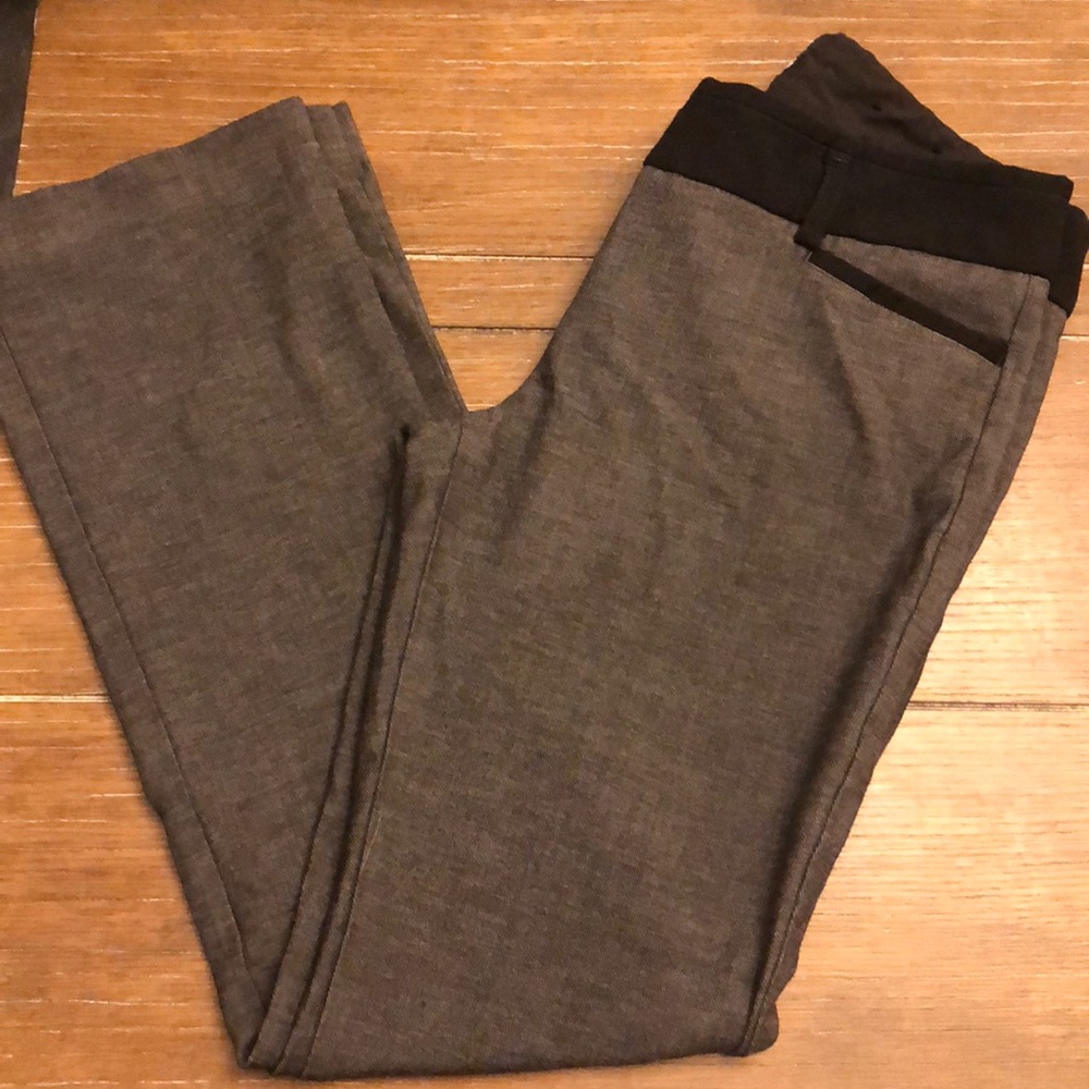 Gray and black slacks